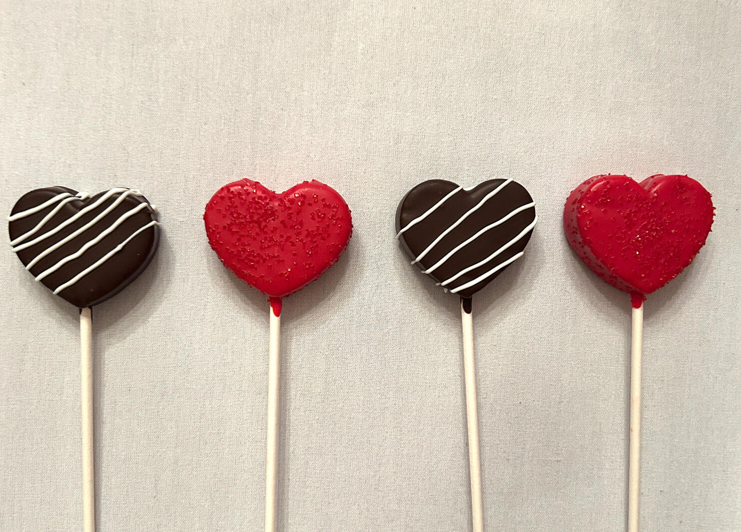 Chocolate and Vanilla Valentine's Cake Pops by Cutie Pops